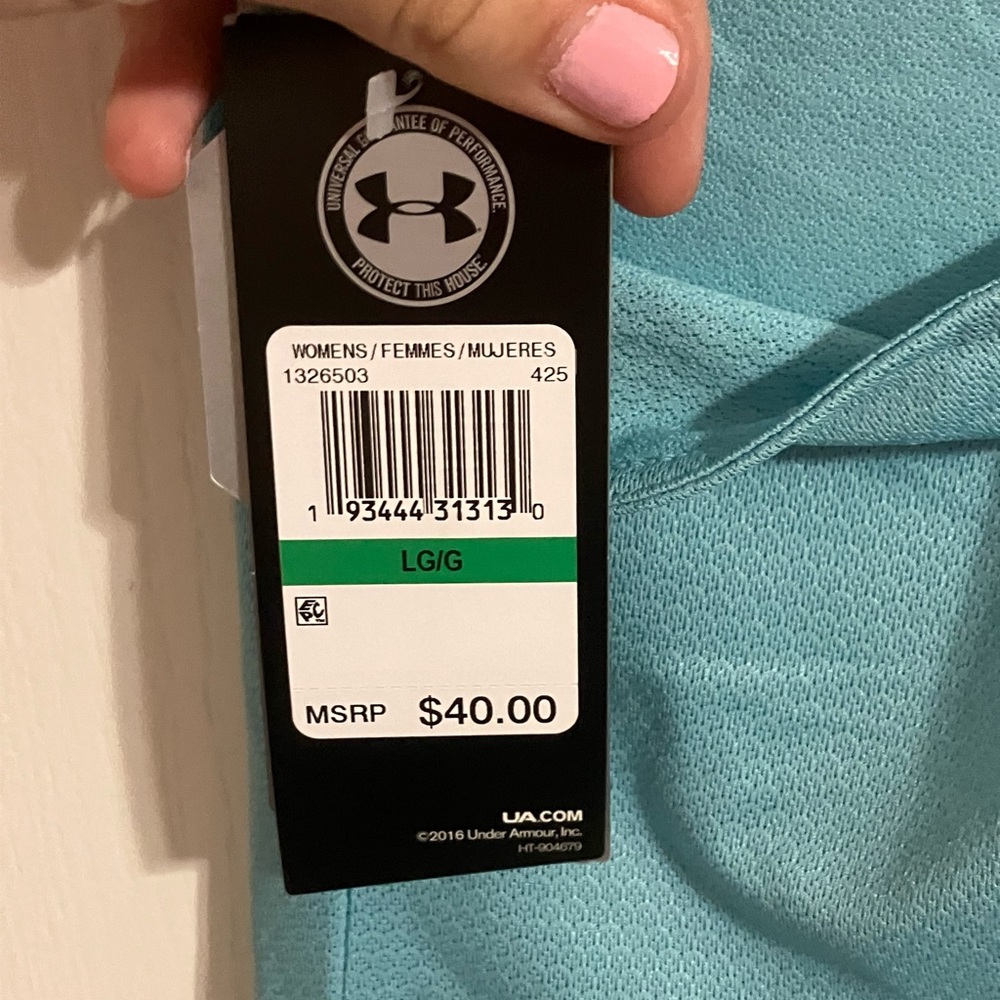 NWT Under Armour tank top aqua women’s L - Picture 4 of 4